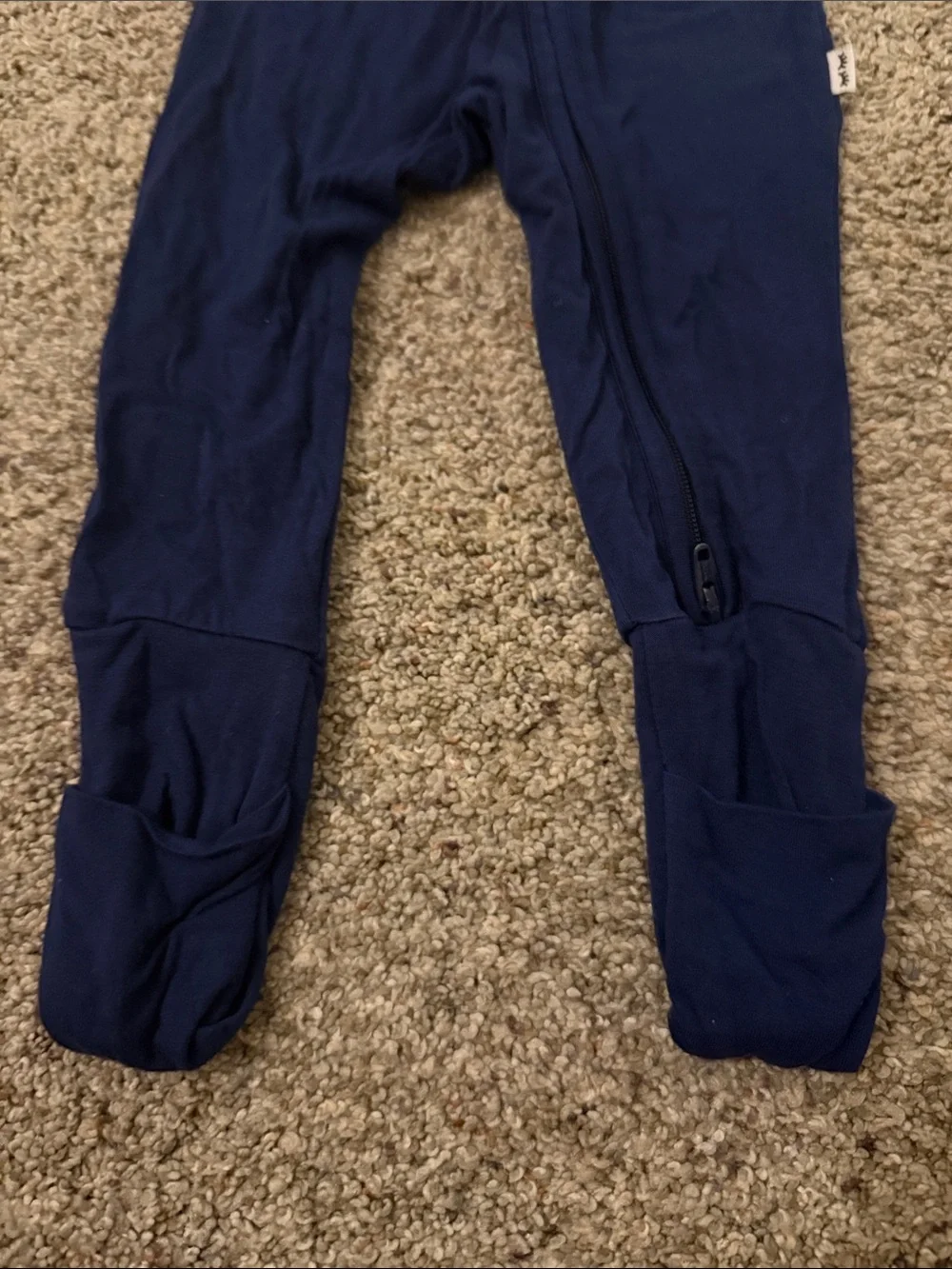 Little Sleepies Navy Blue One-Piece Footed Pajamas Sleepwear 3-6 months